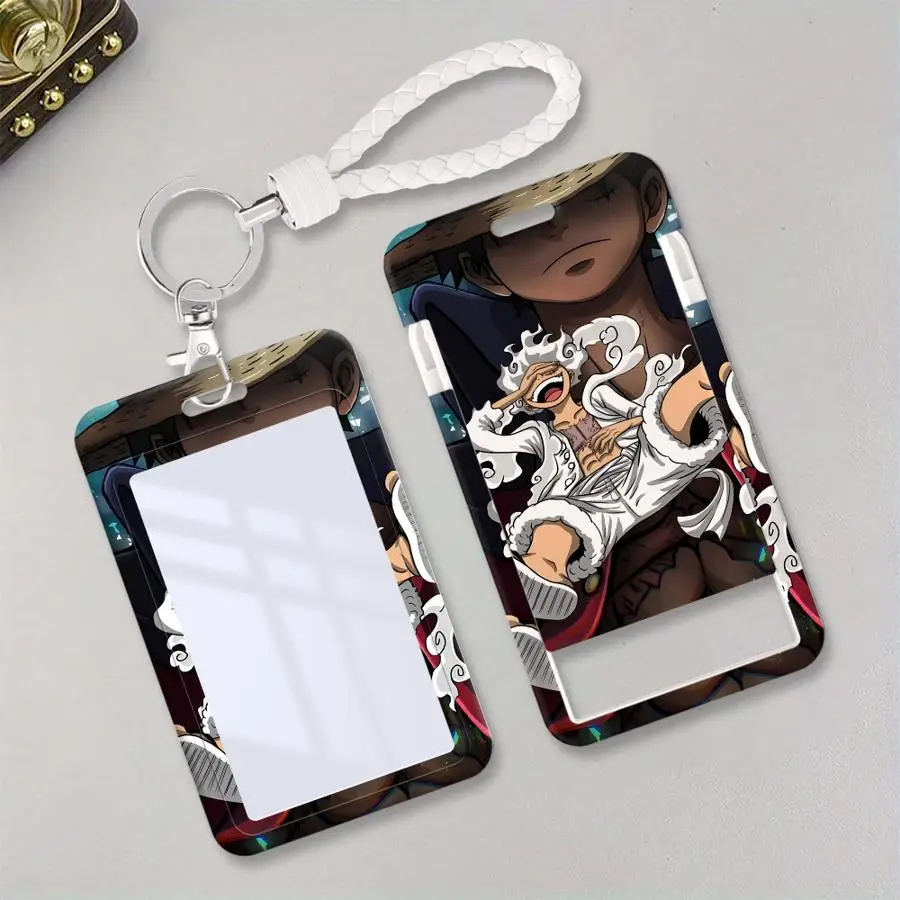 1 Stück Kartenhalter, einziehbarer Kreditkartenhalter, Halter für Kinderbus-Karten mit Umhängeband, Ausweishülle, Bankausweis-Etui, One Piece Luffy – Detail 3