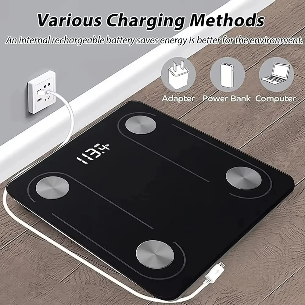 Home Bluetooth Body Fat Accurate Mobile App BMI Smart Electronic Analyzer Bathroom Portable Weight Scale_voghion.com