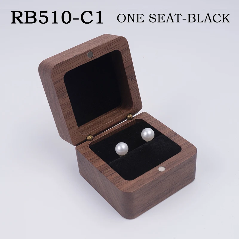 Scatola personalizzata per anello cerimonia fidanzamento, doppia mini porta anelli legno, elegante retro con nome data