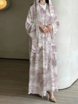 (No headscarves included)Modest Cardigan Abaya Fashion Trend Printed Women's Clothing Middle East Hot Selling