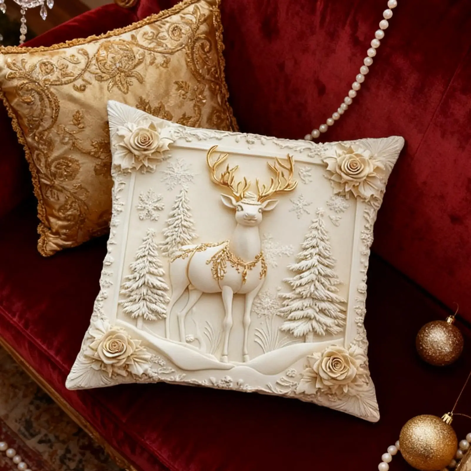 Christmas Throw Pillow Covers 4 Pieces 18 X 18 Inch Elk Holiday Supplies Winter Christmas Pillow Covers For Reading Sitting