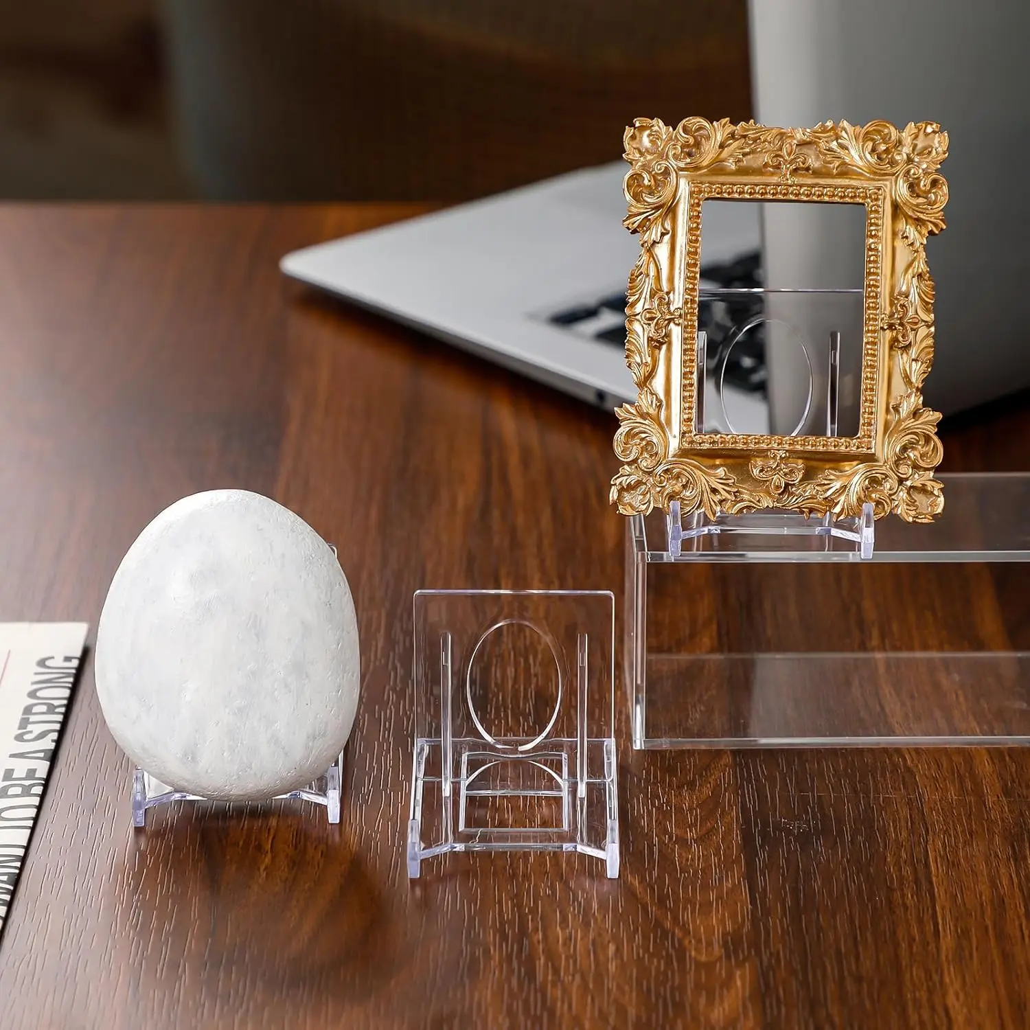 1/6pcs Mini Adjustable Acrylic Plate Stand Display Holder Plastic Clear Easels Desktop Picture Photo Frames Card Rack Home Decor 2