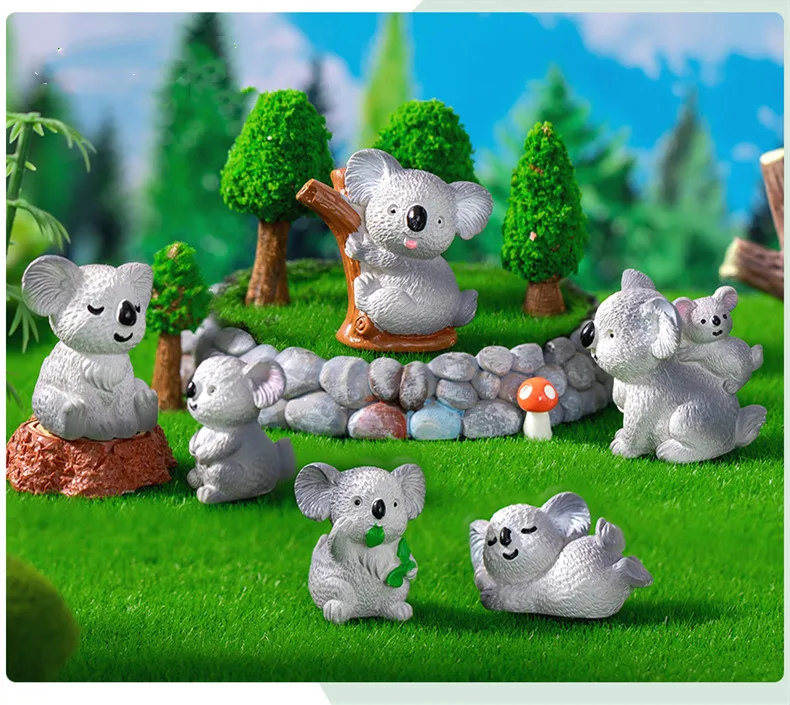 Description Picture 4 of itemSculptures & Figurines Miniatures Cute Koala Animal Micro Landscape Ornaments For Home Decorations Room Decor Desk Accessories