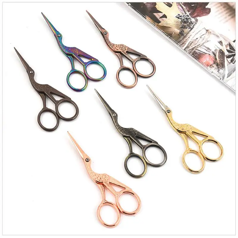 1pc Stainless Steel Crane Shape Scissors, Vintage Small Scissors For Cross  Stitch And Diy Crafts