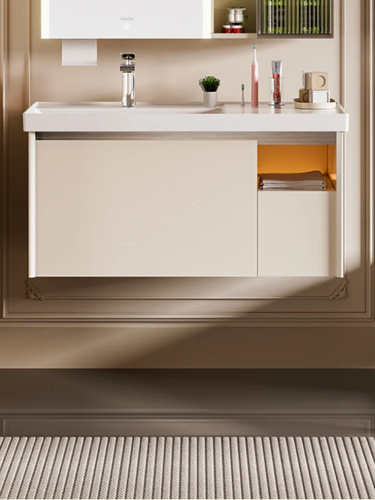 Bathroom smart mirror light bathroom cabinet Changhong glass partition storage washstand combination