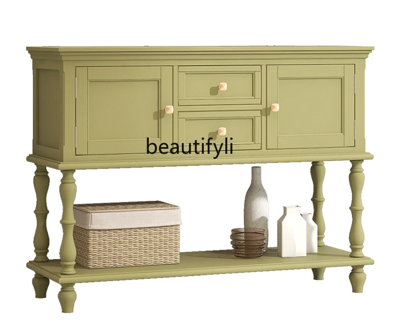 

American Light Luxury Retro Entrance Home Dining Cabinet Living Room Partition Curio Cabinet Shoe Cabinet Console Tables