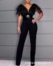 

Women's new fashion powder mesh conjoined pants