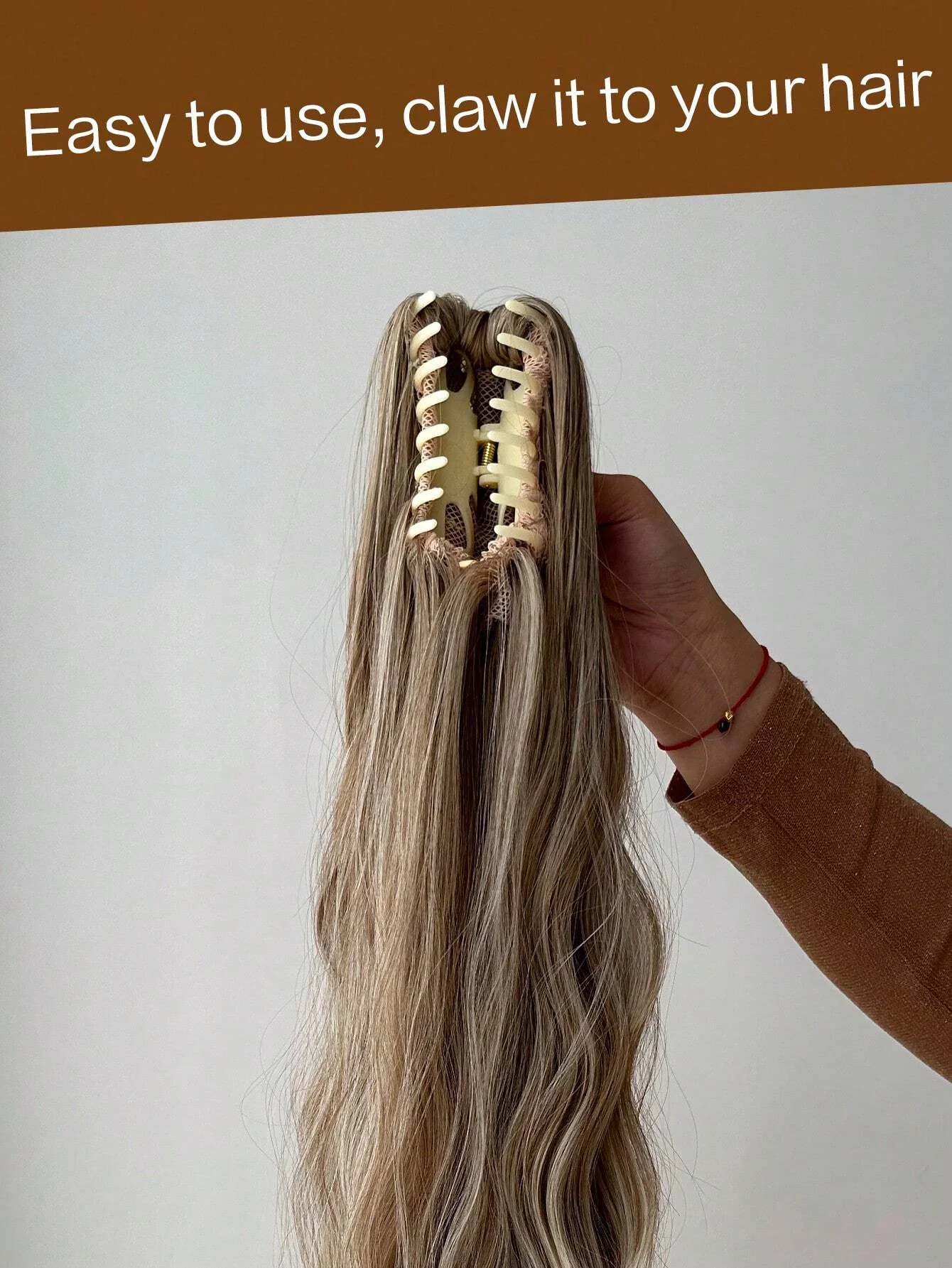 Claw Ponytail Extensions Hair 26 Inch Long Water Wave Heat Resistant Fiber Synthetic Hairpiece for Women Girls Party Daily clip in ponytail hair extension synthetic ponytail synthetic hair accessories clip in ponytail extensions