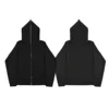 Blank Full Zipper Retro Couple Hip Hop Hoodies&Sweatshirt Loose Oversized Harajuk High Street Men's Women's Streetwear Coat 2