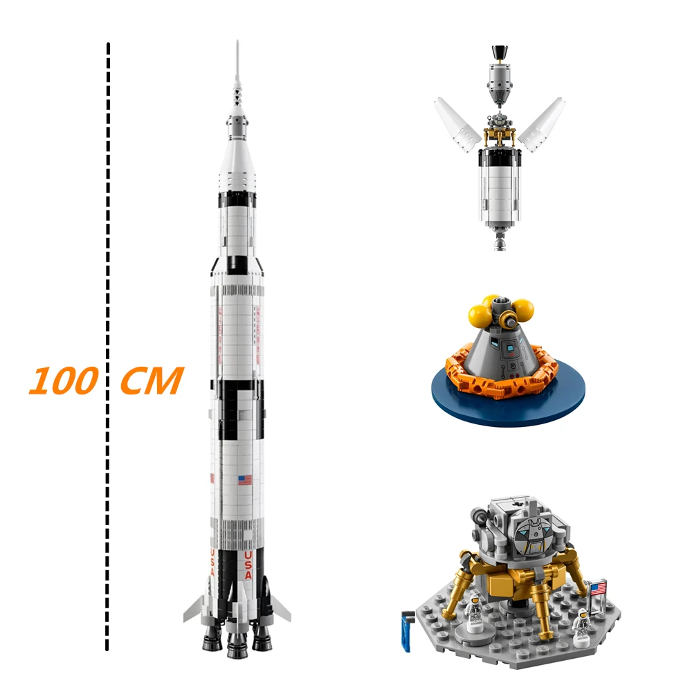 

The Apollo Saturn V Building Blocks Compatible 21309 10231 Rocket Space Launch Bricks Toys for Children Christmas Birthday