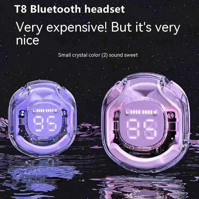 NEW AIR39 Wireless BT5.3 Headset T8 TWS Headphones ENC Headphones LED Power Digital Display Stereo Sound Earphones for Sports 4