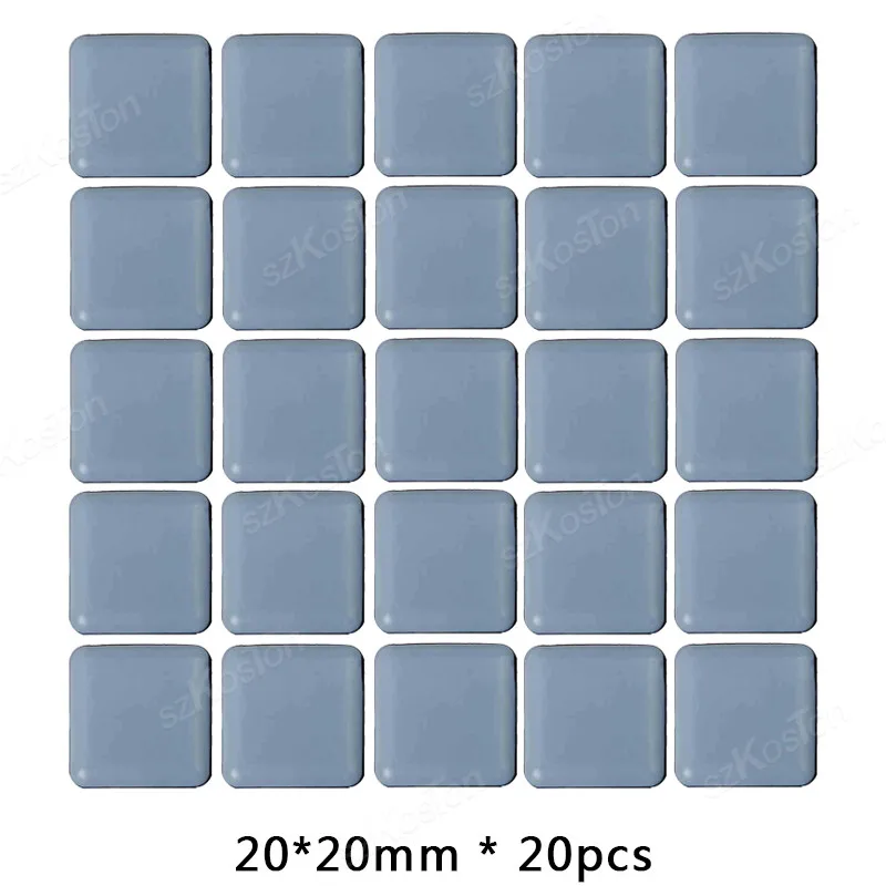 Self-Adhesive Furniture Glider Pads - 20 Pack Square Floor Protectors for Effortless Moving