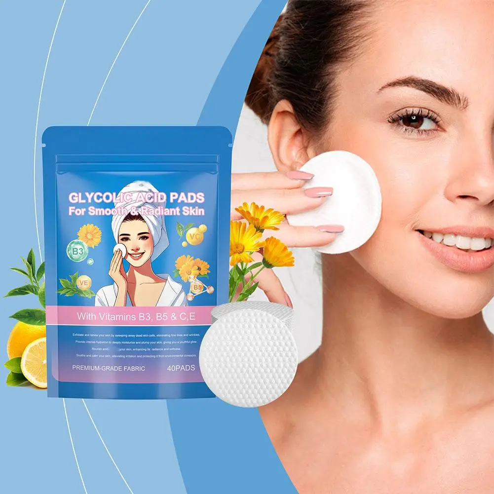 40pcs Turmeric Kojic Acid Cleansing Pads Exfoliating Pads Facial Sponges For Cleansing Exfoliating Daily Skin Care Facial Cleanser Cleansing Pad