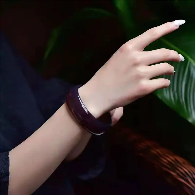 New Perfect Tawny Natural Agate Chalcedony Bangles Elegant Jade Decoration Handicraft Bracelet Jewelry Accessories Gifts