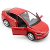 1:32 Tesla Model X SUV Toy Car Model Diecast Alloy Metal Miniature Sound & Light Pull Back High Simulation Metal Model Car 5