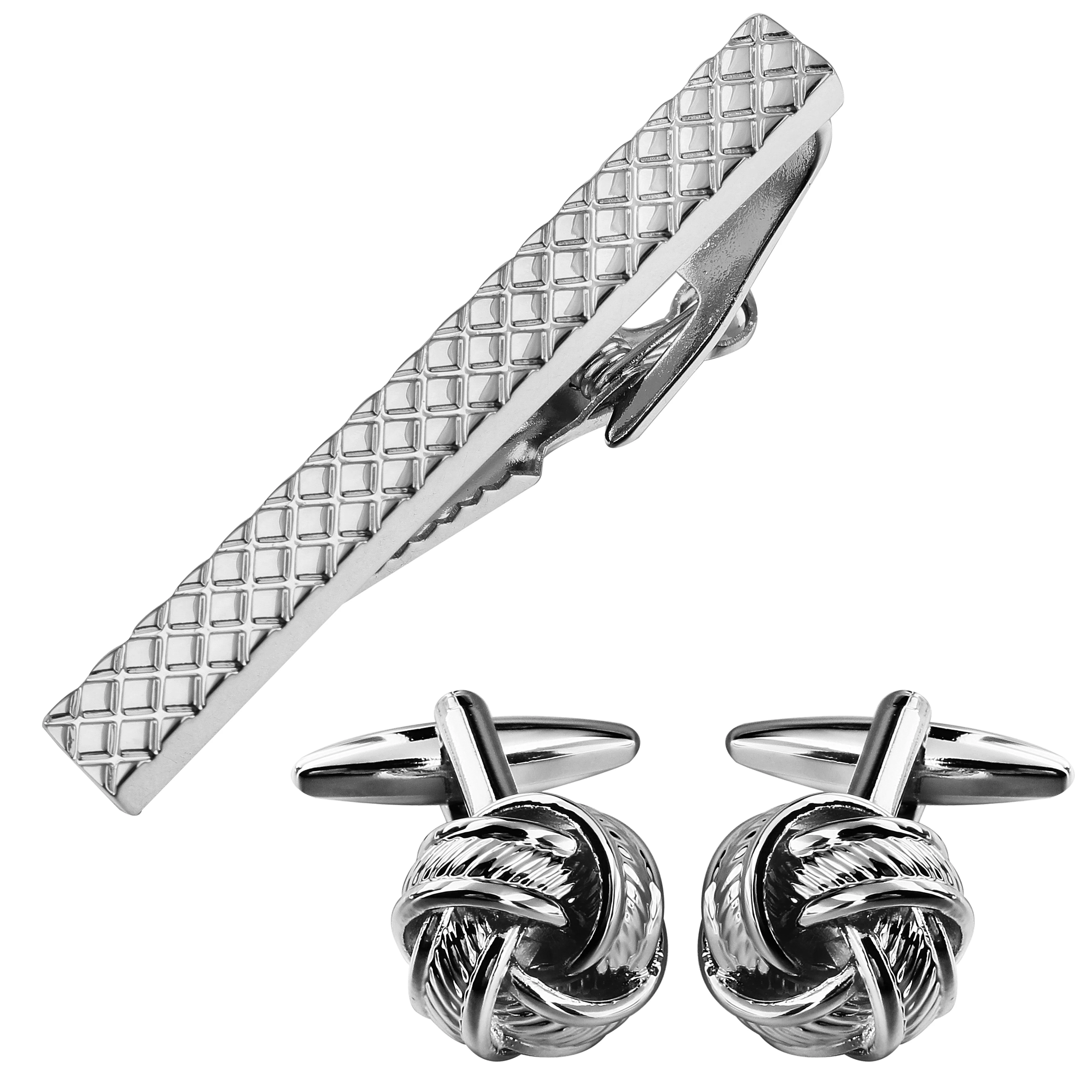 Mens Rose Gold Cuff Links Simple Tie Bar Necktie Pin Cufflinks Set With