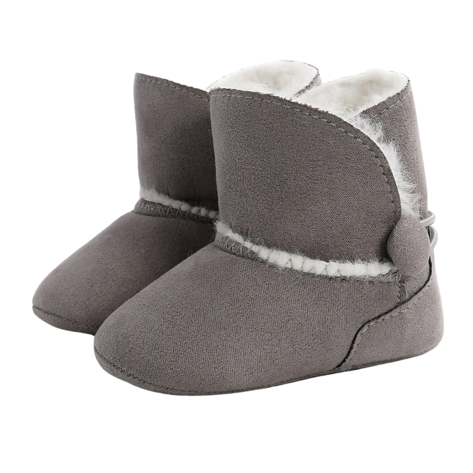 Botte de Neige Douce pour Bébé Chaussons En Peluche D'hiver pour Bébé  Tout-petit Nouveau-né Chaussures de Berceau 0-18M marron 6-12 mois