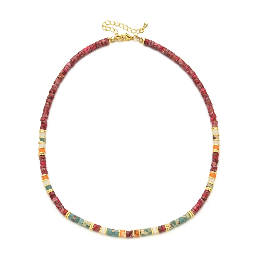 Women Necklace ZMZY New Fashion Beaded Choker Boho Stone Handmade Party Chain Jewelry Gift Neck Accessory