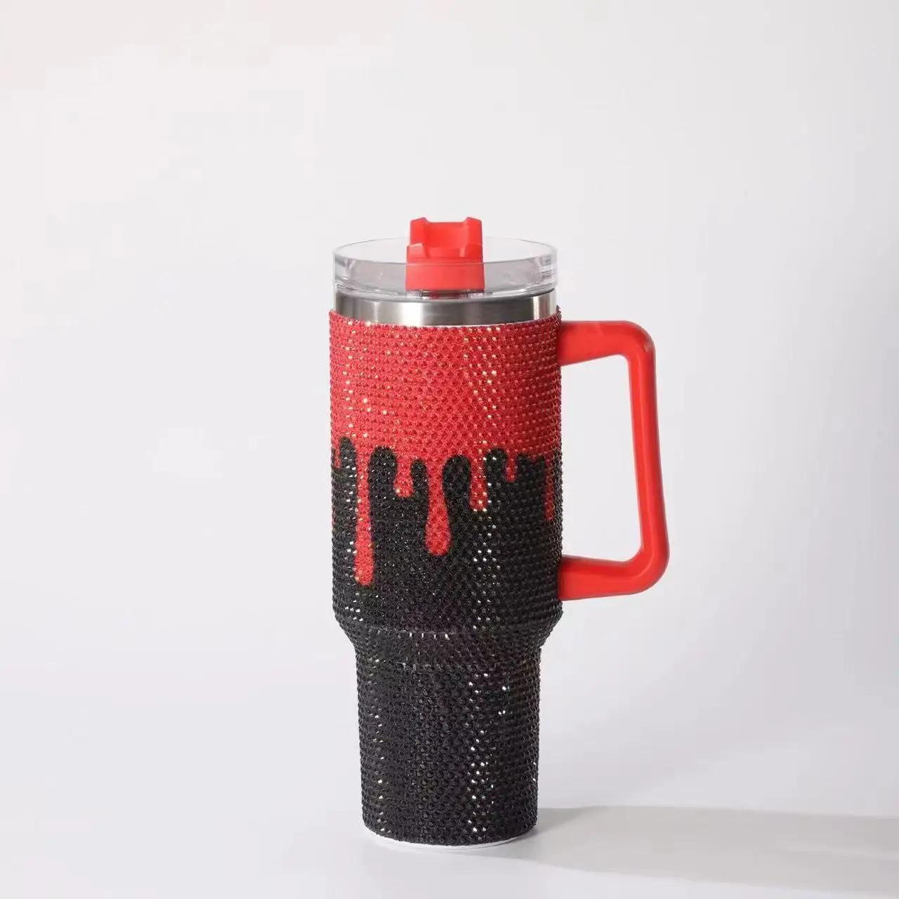 Strass Tumbler Blinged Edelstahl Kaffeetasse Handgemachte Flasche Thermo Vakuum Mosaik Kreuzstich Weihnachtsmithelfer – Detail 12