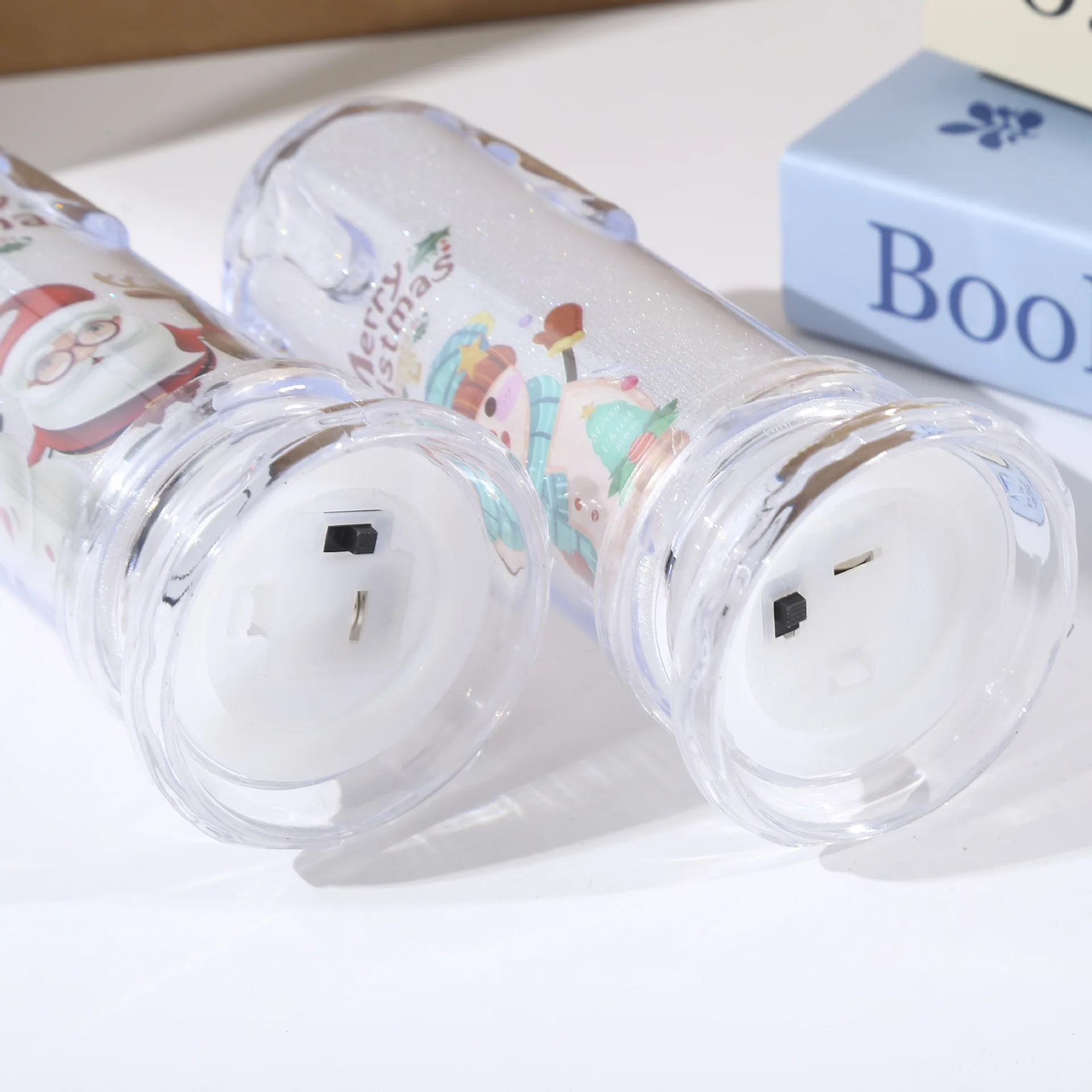 Weihnachts-LED-Kristallkerzenlicht, elektronische flammenlose Nachtlampe, batteriebetriebene Tischdekoration, festliche Weihnachtsdekoration_voghion.com