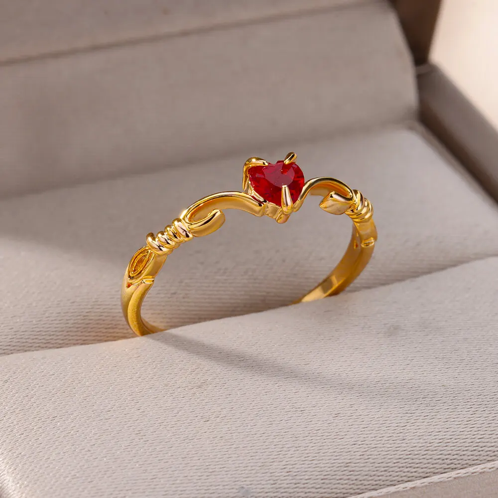 Zircon Heart Rings Ring for Women