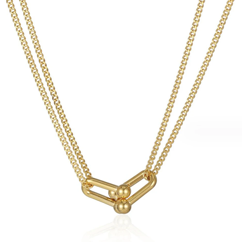 

U-образный кулон в форме подковы из нержавеющей стали, ожерелье, модная женская бижутерия, подарок