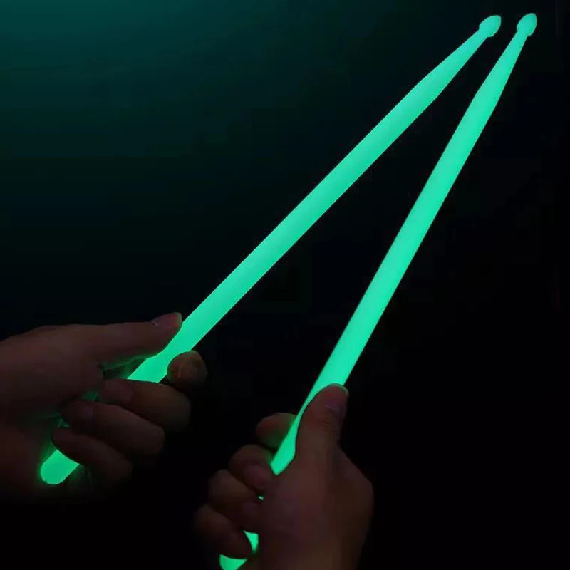1pair 5A Luminous Drum Stick Drum Set Fluorescent Drumsticks Glow In The Dark