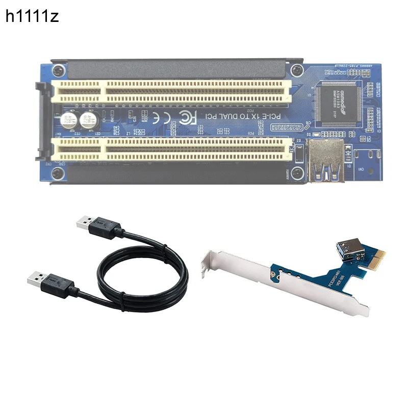 Riser Card Pci-E Express X1 To Dual Pci Riser Extend Adapter Connector Card Add Expansion Card For Pc Computer Windows Xp Linux