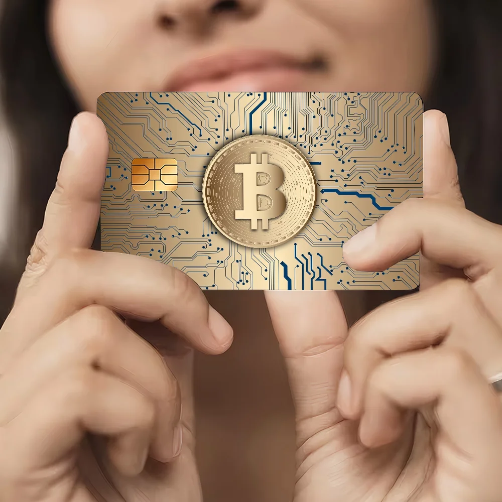 Bitcoin Cartoon Credit Card Skin Stickers for Bank Card Bus Metro Sticker Waterproof Women Gift