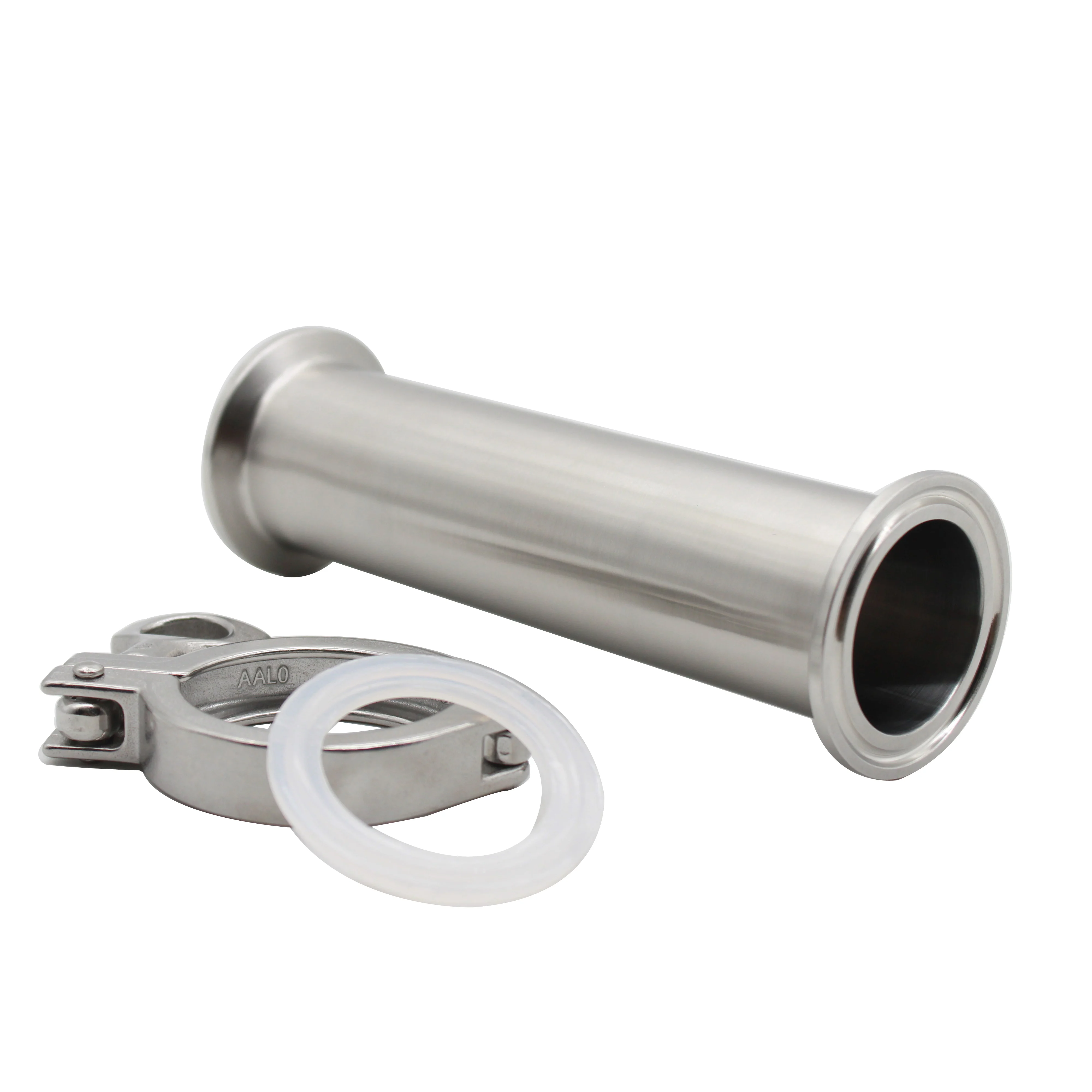 1.5"OD 38MM 2"OD51MM Sanitary Spool Tube Ferrule 50.5MM Flange Silicon Gasket Tri Clamp Pipe Fittings Length 4"/6"/8"/12"/18"