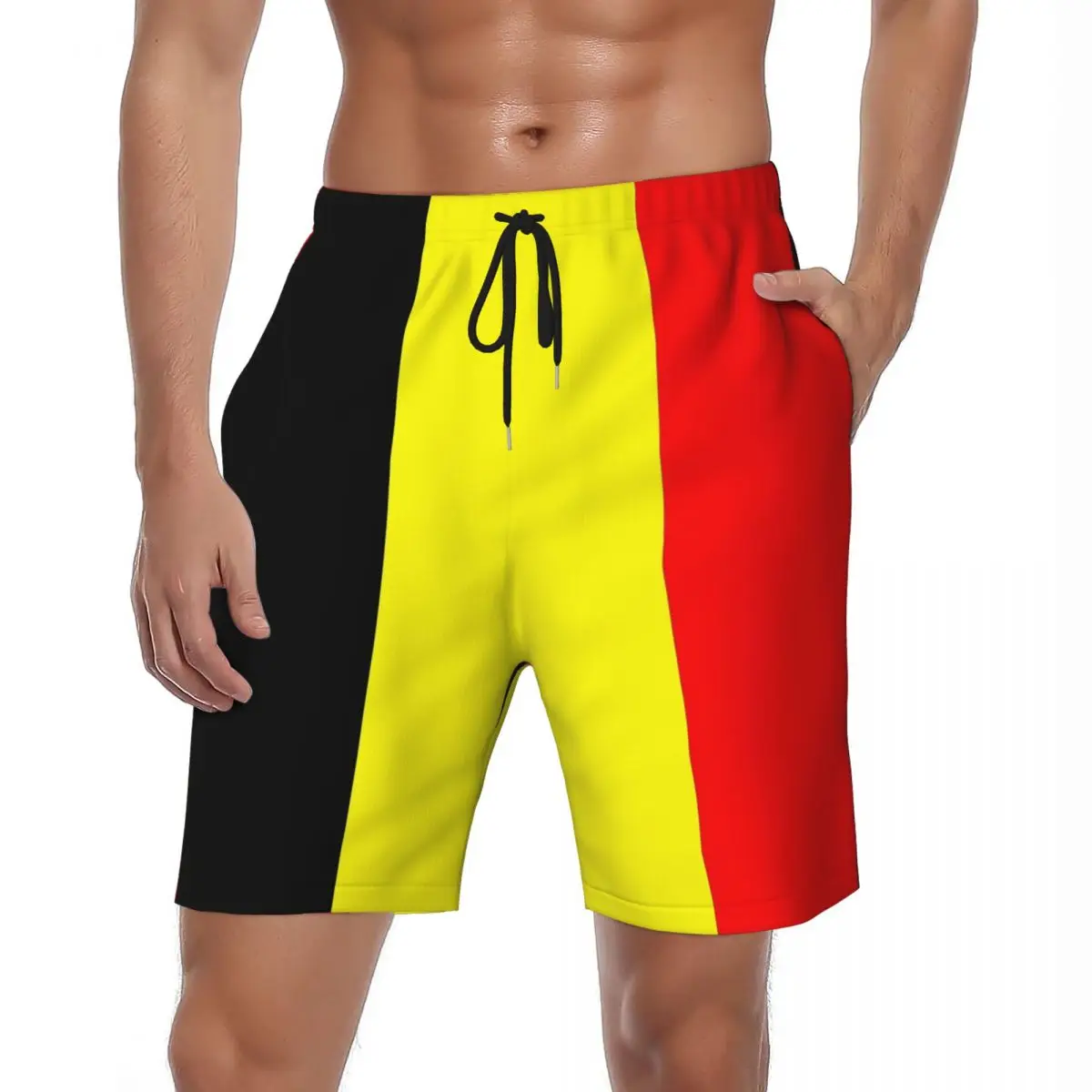 

Germany Flag Board Shorts Summer Cool Sports Fitness Beach Short Pants Men's Comfortable Hawaii Pattern Plus Size Swim Trunks