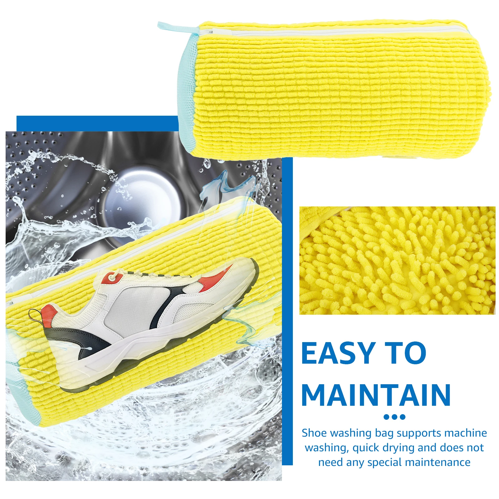 2PCS Sneaker Wash Bag Shoe Cleaning Kit Polyester Fabric Basket Reusable Shoe Laundry Storage Bags for Washer Dryer Wash Home