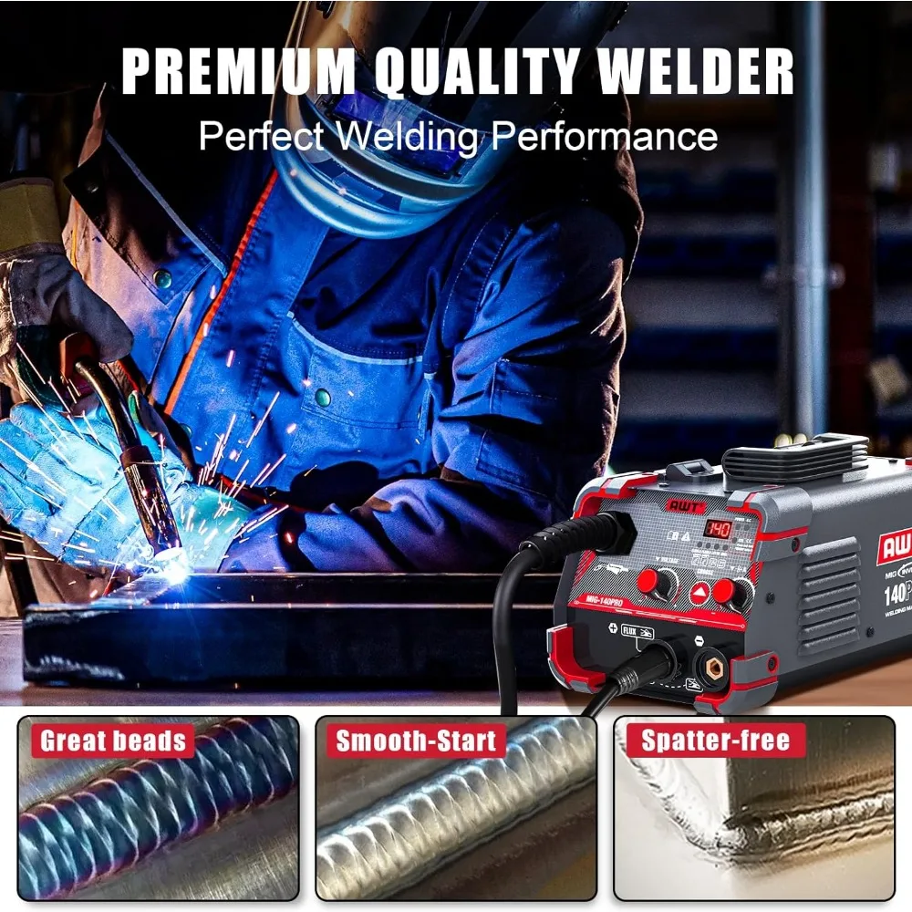 140Amp MIG Welder Flux Core MIG Welder/Stick/Lift TIG 3 in 1 Welding Machine, Welder Machine 110V With Synergy IGBT Inverter 4