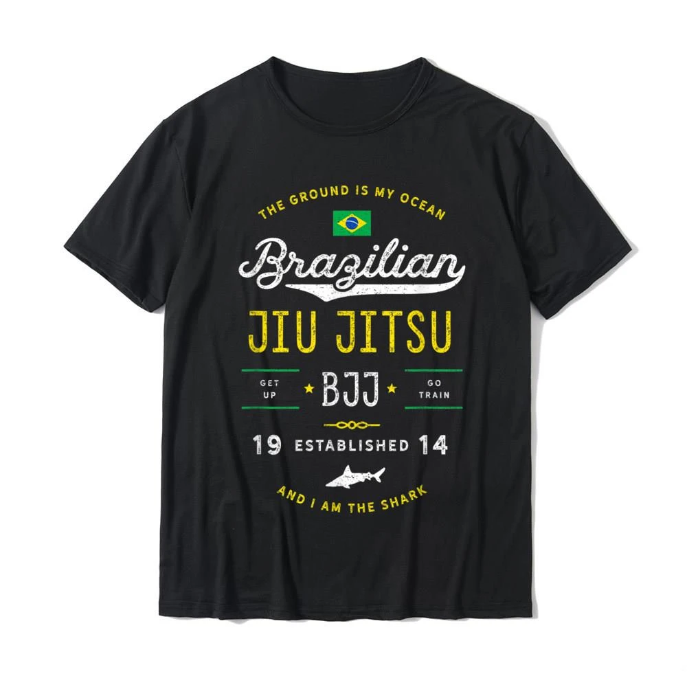 

Ocean Shark Jiu Jitsu Shirt for BJJ Jujitsu Gift New Arrival Mens T Shirts Group Tops Shirt Cotton Slim Fit High Quality Cotton