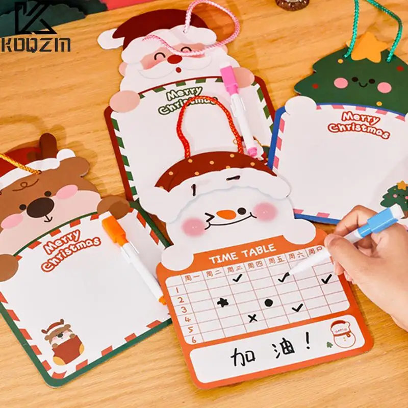 

Children Cartoon Cute Christmas Series Erasable Drawing Board Kids Early Education Double-Sided Writing Doodle Painting Toy