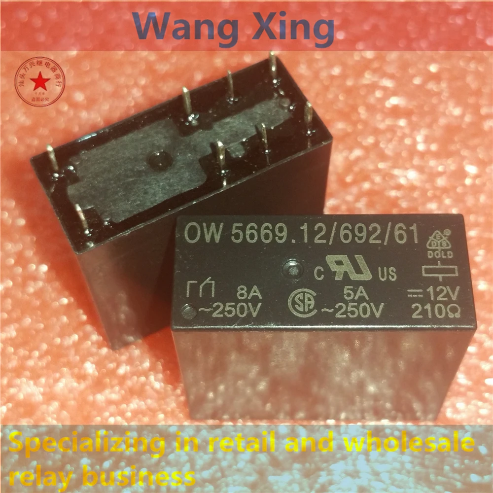 

OW 5669.12/692/61 12V 8A250V Electromagnetic Power Relay 8 Pins