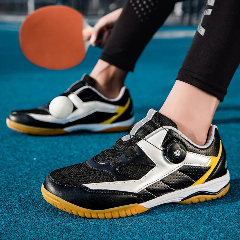 Professional Table Tennis Shoes for Men Breathable Women Quick Lacing Volleyball Training Sneakers Kids Badminton Tennis Shoes