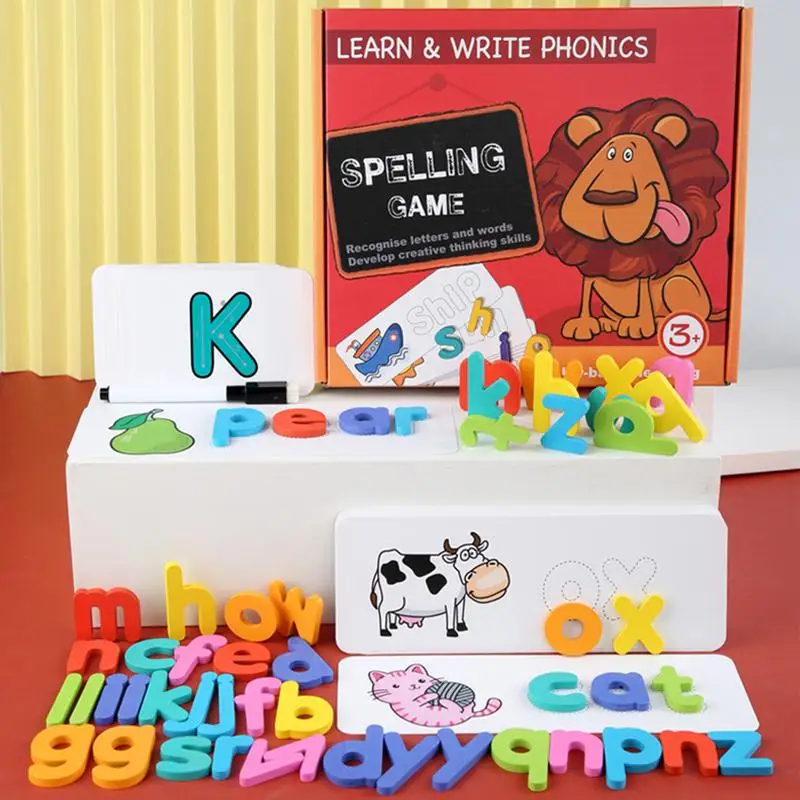 Read Spelling Learning Toy Reading Letters Matching Flash Cards Toy Words Recognition Game Reusable Word Builders Learning