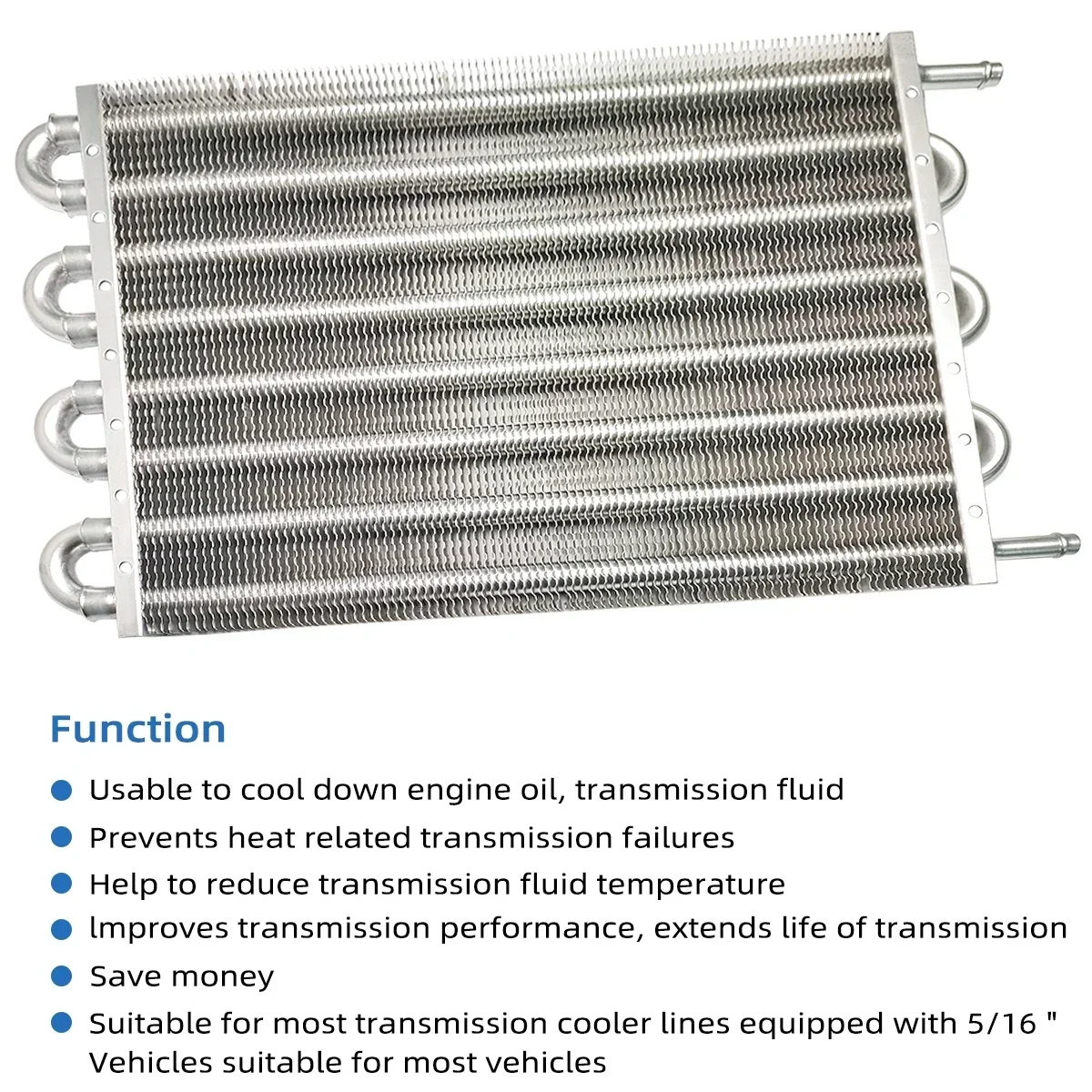 Oil Cooler 4 Row 6 Row 8 Universal Aluminum Radiator Converter Kit Auto Manual fit for Car Motorcycle Remote Transmission