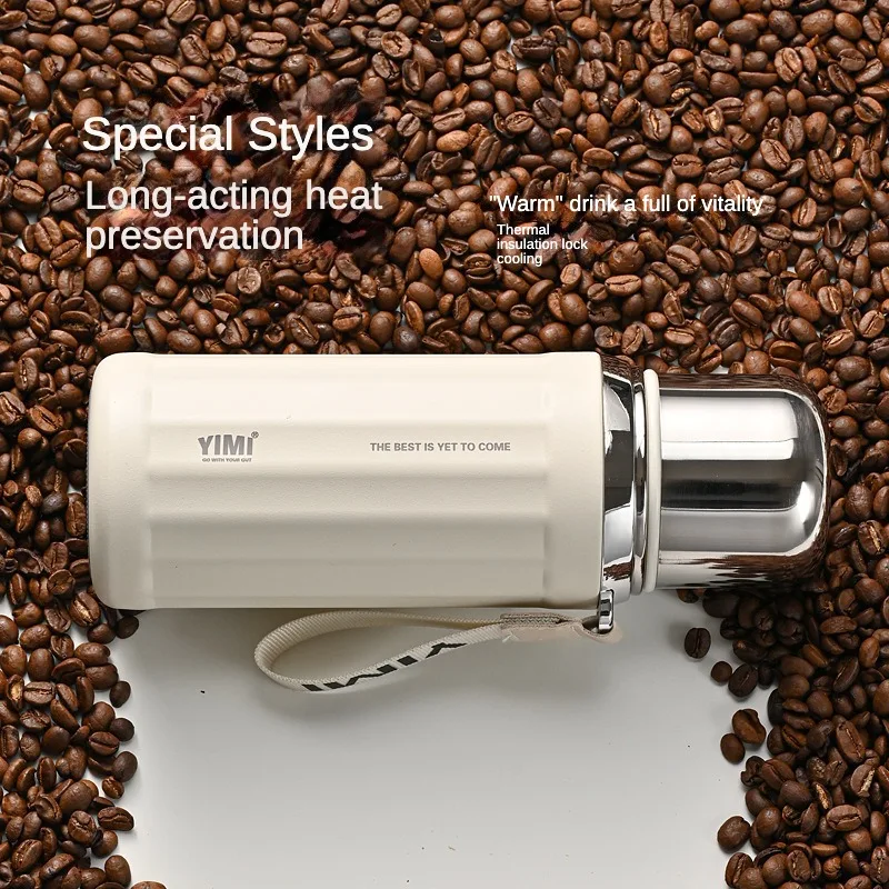 316 스테인레스 스틸 로마 칼럼 진공 플라스크 보온병, 야외 휴대용 커피 및 물 분리 컵, 신제품