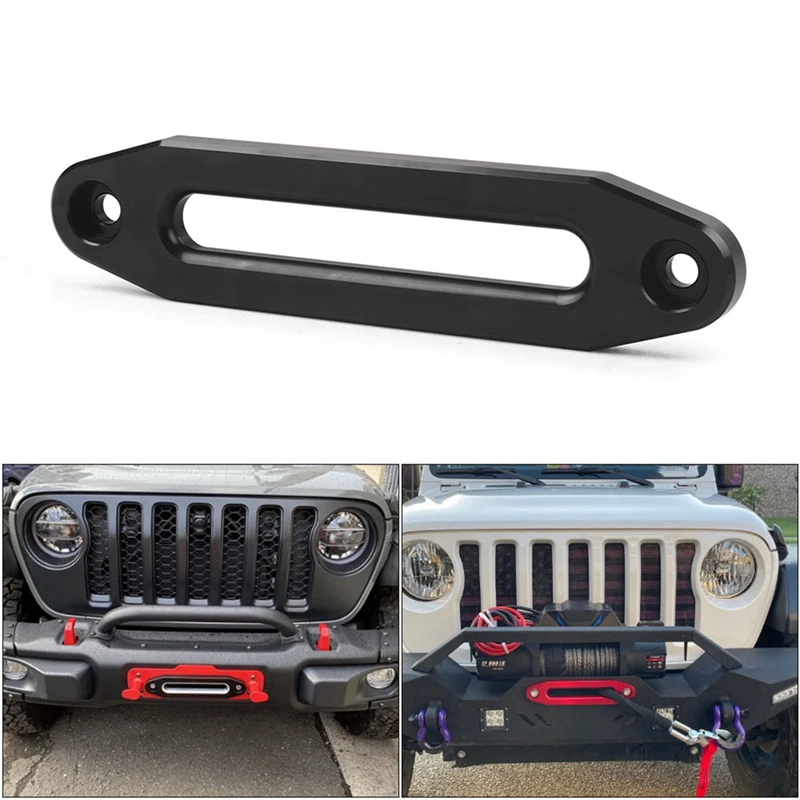 Replacement 10 Inch 12000 DBS Winch Rope Guide Hawse Aluminum Fairlead For Off Road 4WD Rope Silver Guide Wire Black