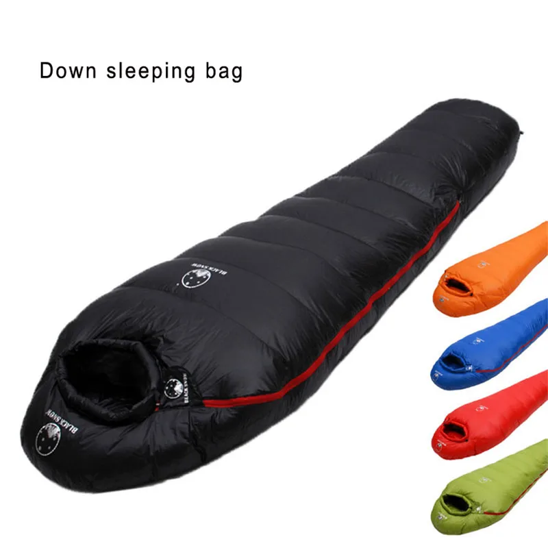 Goose Down Filled Sleeping Bag for Adults, Mummy Style, Thermal, Very Warm, White, Fit for Winter, 4 Kinds of Thickness, Camping