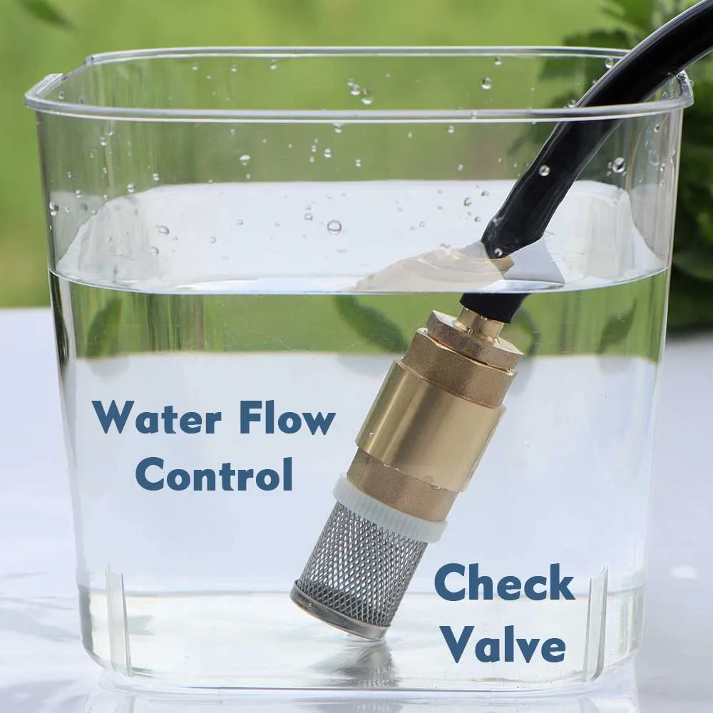 60 W selbstansaugende Pumpe, Nebelkühlsystem, Rückschlagventil, Smart-Timer 360 ° Biege Düse Zerstäuber Sprayer Outdoor Garten Bewässerung – Detail 7
