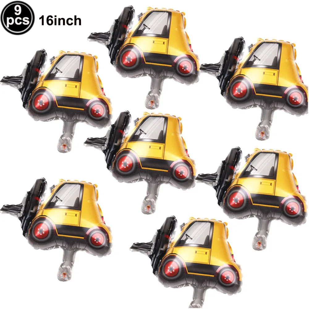 Construction Vehicle Foil Balloons Set for Boys Birthday Party Decorations