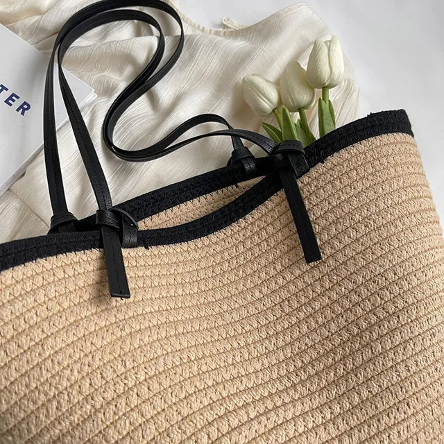 Borse Casual da donna eleganti in corda di cotone lavorate a