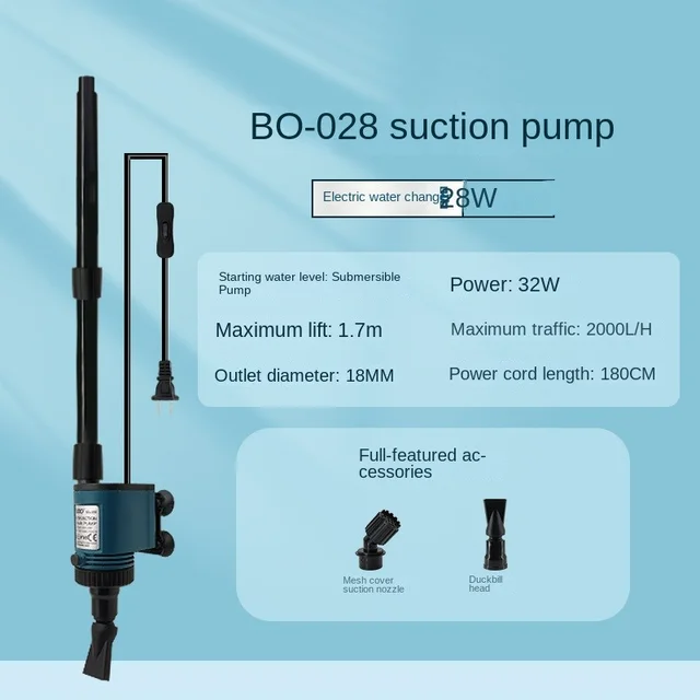 Pompa Elettrica Per Pulizia Acquario - Sifone Cambio Acqua E Ghiaia, Senza Batteria - Foto 5