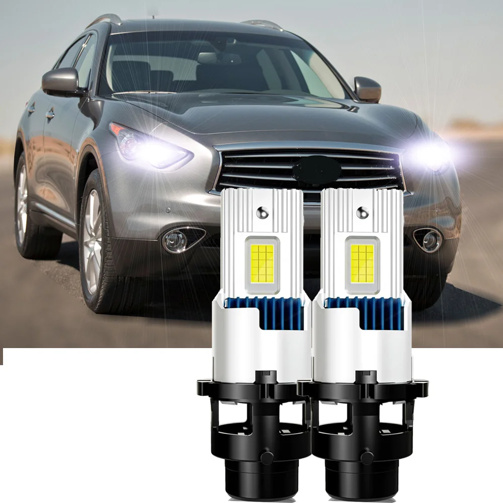 

2Pcs LED Headlight Bulbs for Infiniti FX35 2003-2011 LED D2S High/Low Beam 20000 Lumen 6000K 35W Xenon HID Replacement Canbus
