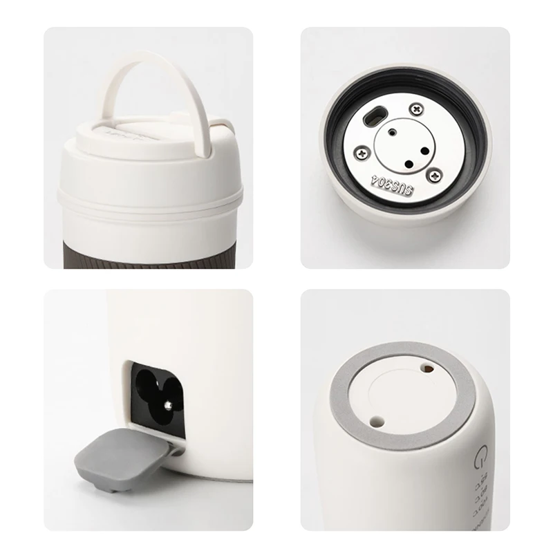 350ml Portable Electric Kettle Travel Teapot 3 Temperature Adjustment Pot 304 Stainless Steel Thermal Pot Boiling Water Cup 220V 6