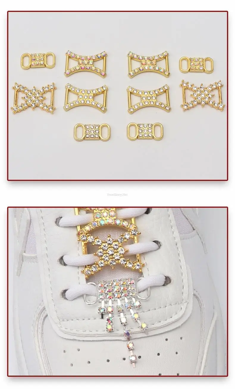 Luxus Strass AF1 Schuh Charms Bunte Diamant Sneaker Charms Mädchen Schuh Dekoration DIY Schnürsenkel Schnallen Schuhe Zubehör – Detail 6