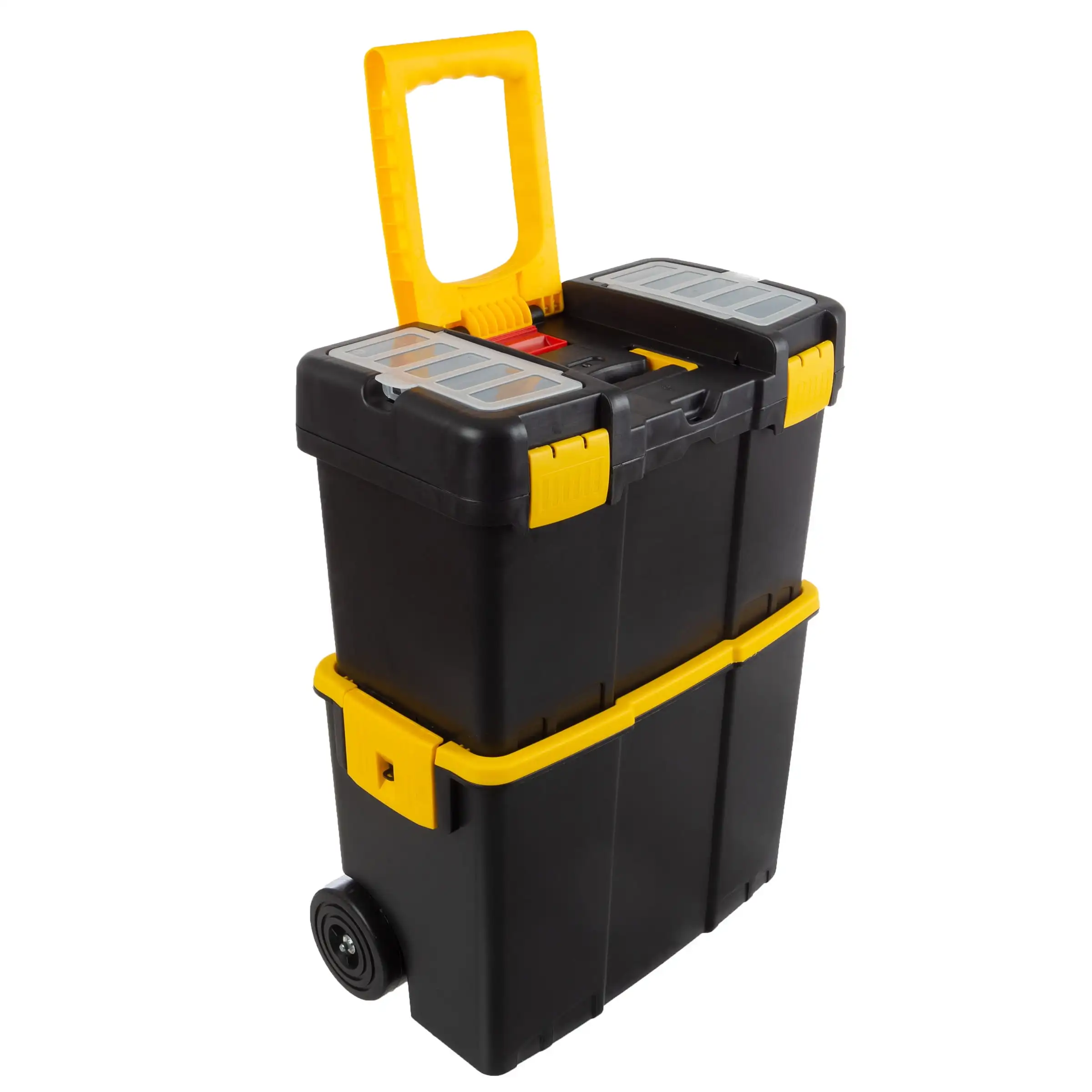 

Stalwart Portable Tool Box with Wheels - Stackable 2-in-1 Tool Organizers